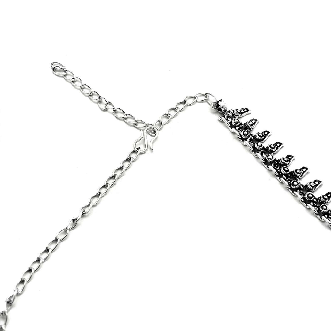 Kalpi Silver Oxidized Necklace - Joker & Witch