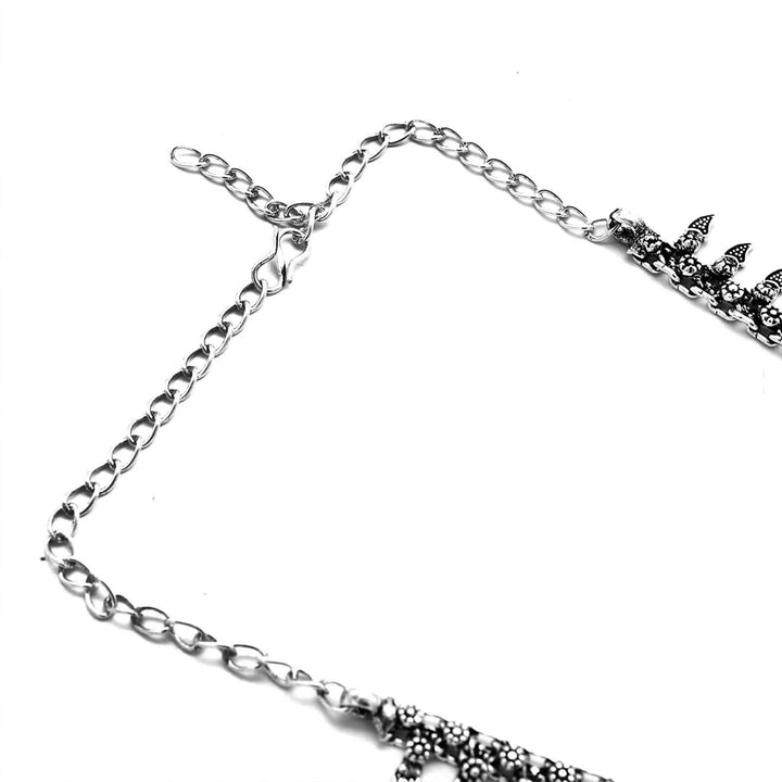 Mayra Silver Oxidized Necklace - Joker & Witch