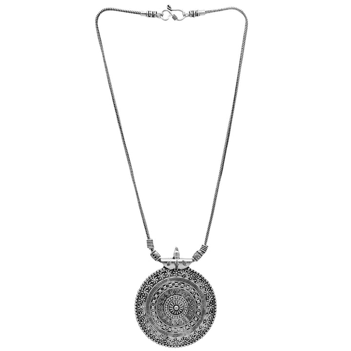 Ishya Silver Oxidized Necklace - Joker & Witch