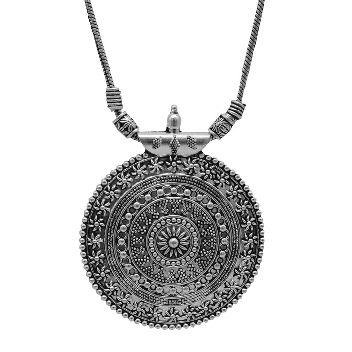 Ishya Silver Oxidized Necklace - Joker & Witch
