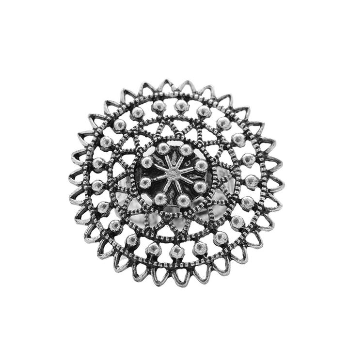 Ava Silver Oxidized Ring - Joker & Witch