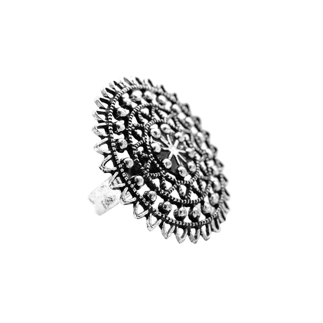 Ava Silver Oxidized Ring - Joker & Witch