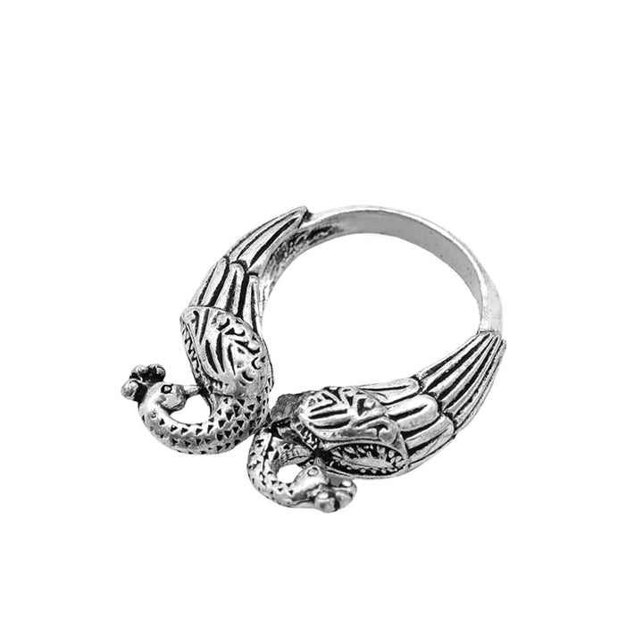 Viti Peacock Silver Oxidized Ring - Joker & Witch