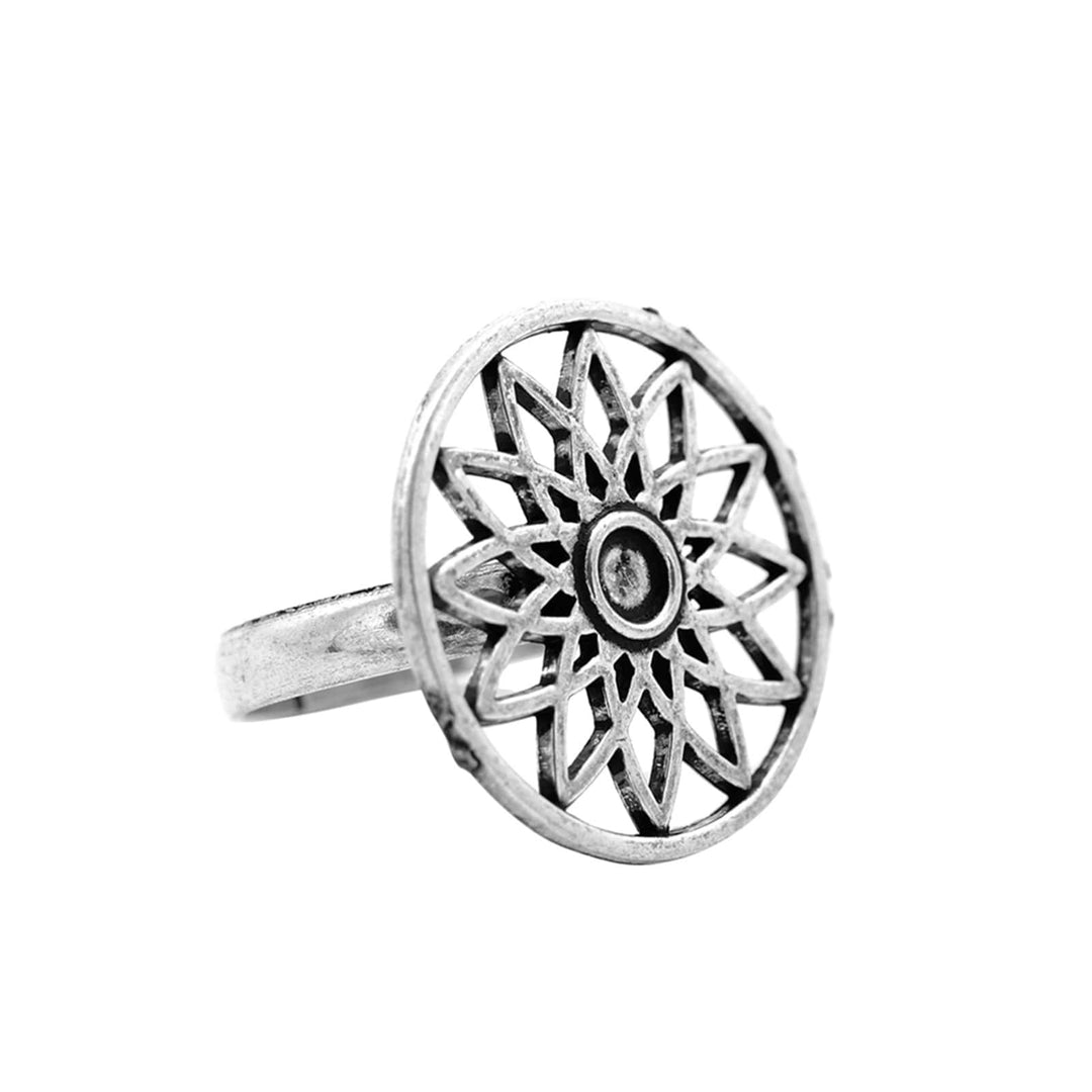 Nirav Silver Oxidized Ring - Joker & Witch