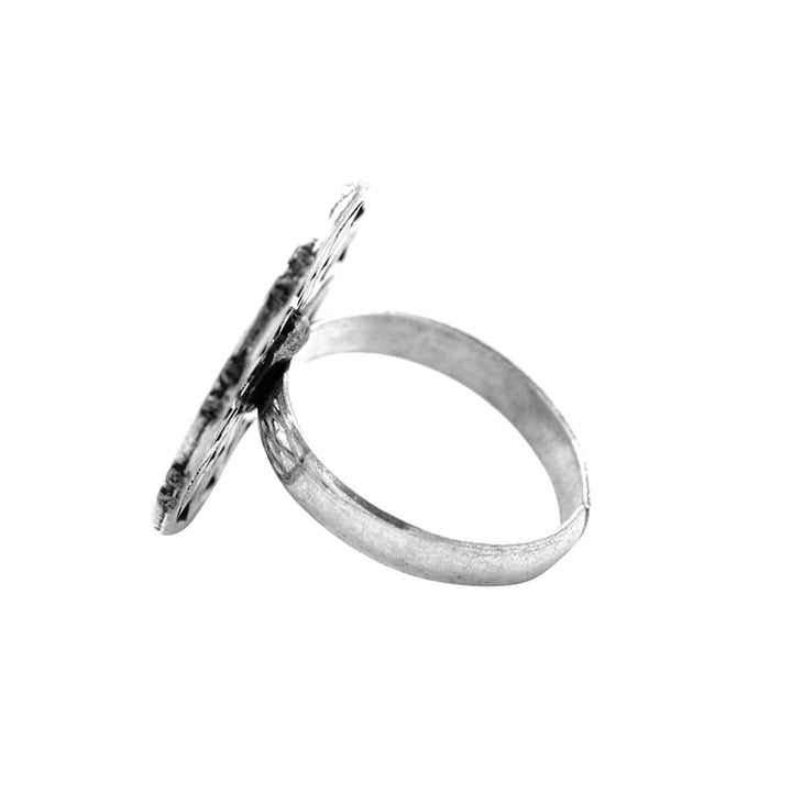 Nirav Silver Oxidized Ring - Joker & Witch
