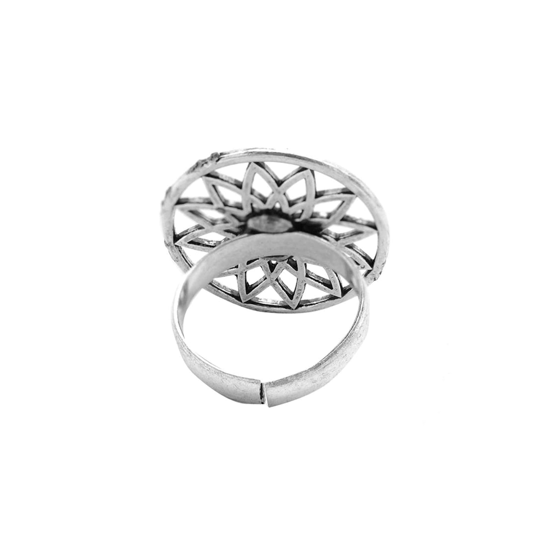 Nirav Silver Oxidized Ring - Joker & Witch