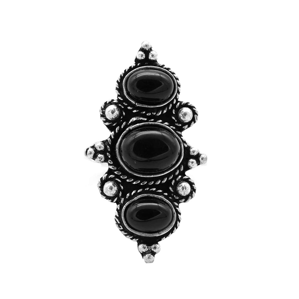 Vedant Black Silver Oxidized Ring - Joker & Witch