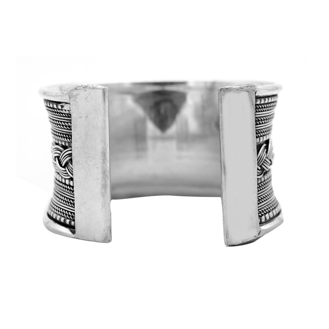 Madhu Braided Embossed Silver Oxidized Cuff - Joker & Witch