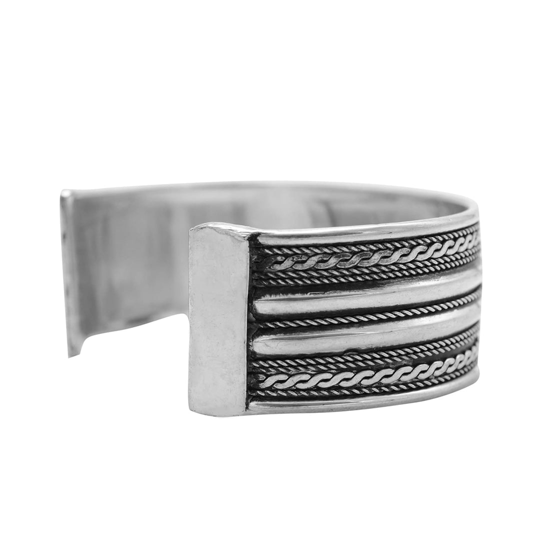 Ivaab Embossed Silver Oxidized Cuff - Joker & Witch