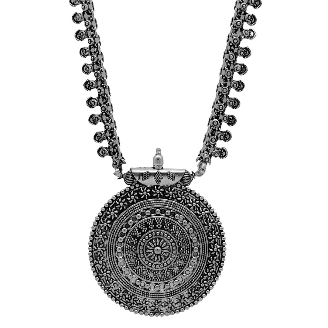 Anika Silver Oxidized Long Necklace - Joker & Witch