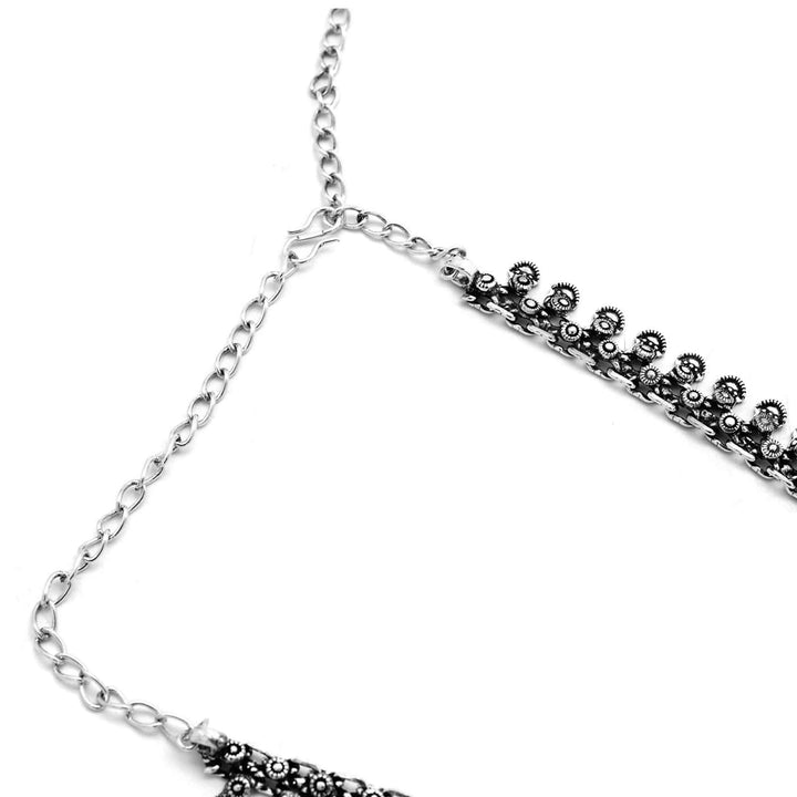Anika Silver Oxidized Long Necklace - Joker & Witch