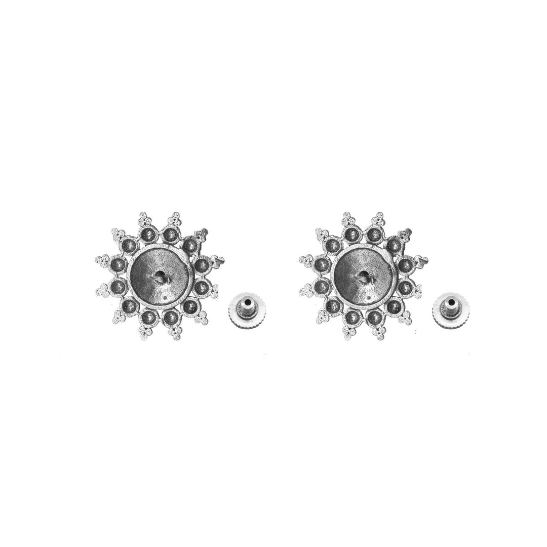 Anu Circle SIlver Oxidized Studs Earrings