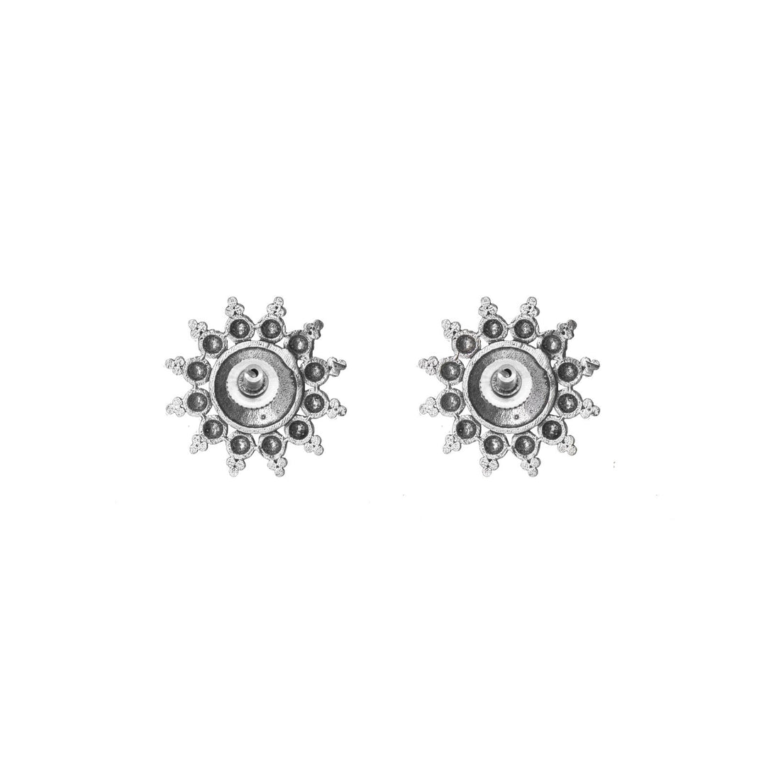 Anu Circle SIlver Oxidized Studs Earrings