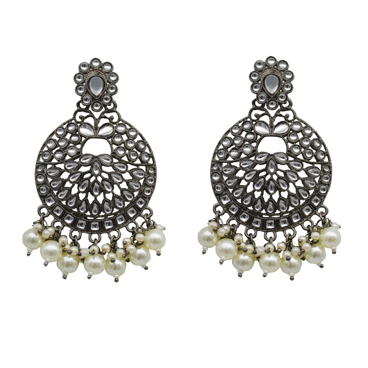 Nisha Silver Oxidized Earrings
