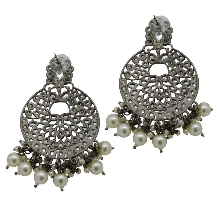 Nisha Silver Oxidized Earrings
