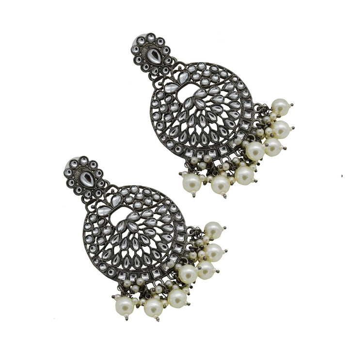 Nisha Silver Oxidized Earrings