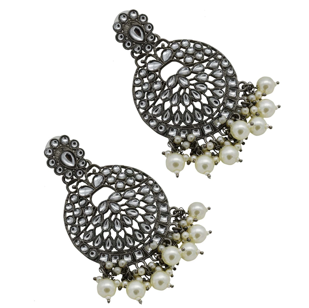 Nisha Silver Oxidized Earrings