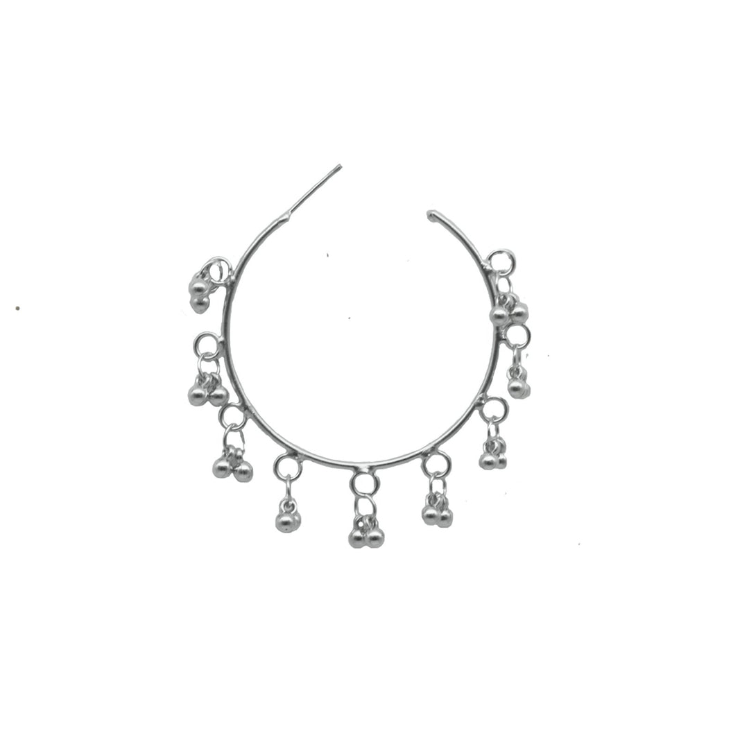 Teejh Kalpana Silver Oxidized Ghungroo Earrings