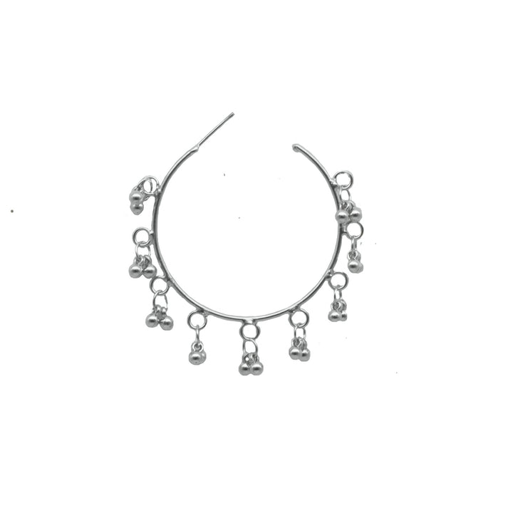 Teejh Kalpana Silver Oxidized Ghungroo Earrings