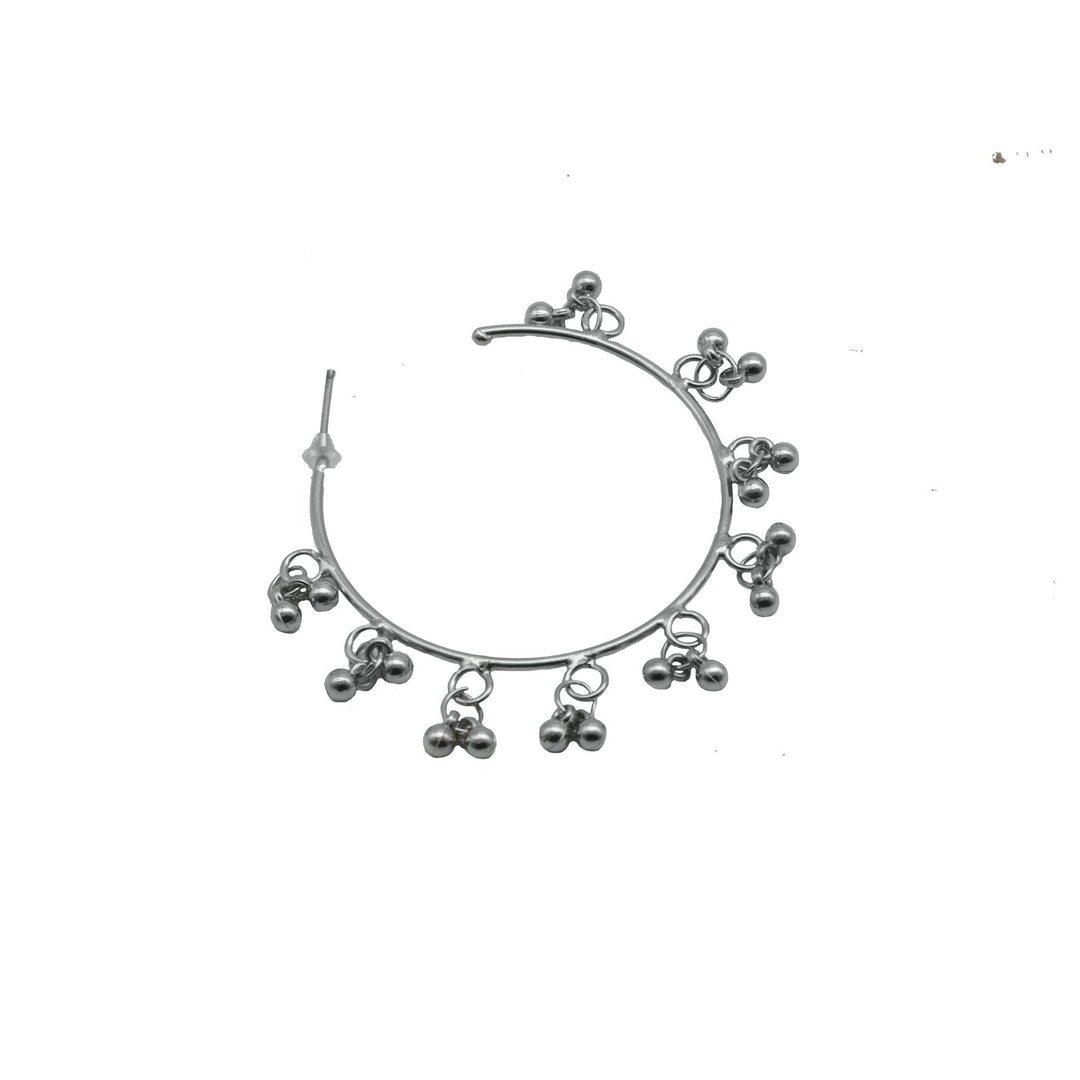 Teejh Kalpana Silver Oxidized Ghungroo Earrings