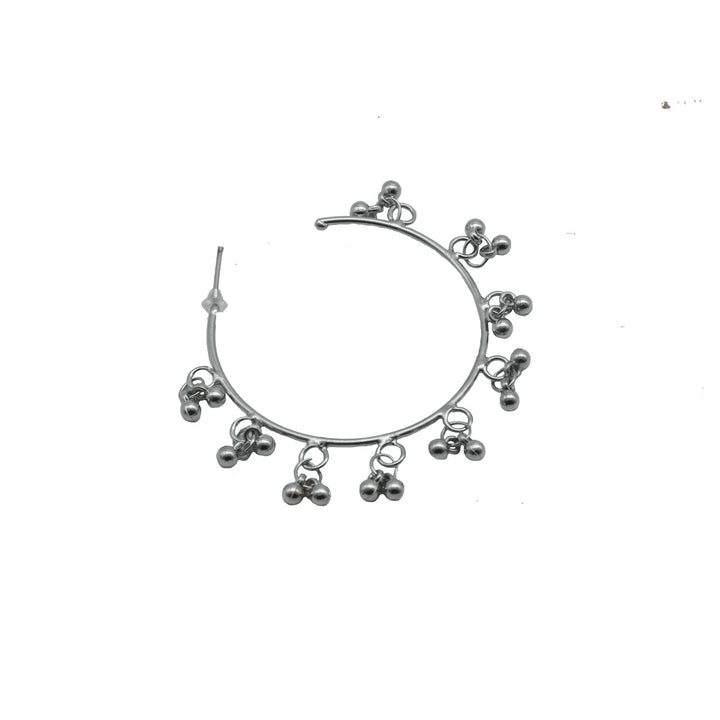 Teejh Kalpana Silver Oxidized Ghungroo Earrings