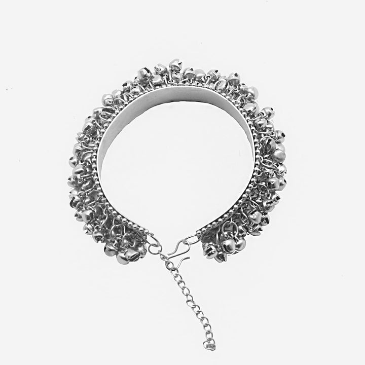 Anusha Silver Oxidized Ghungroo Bangle