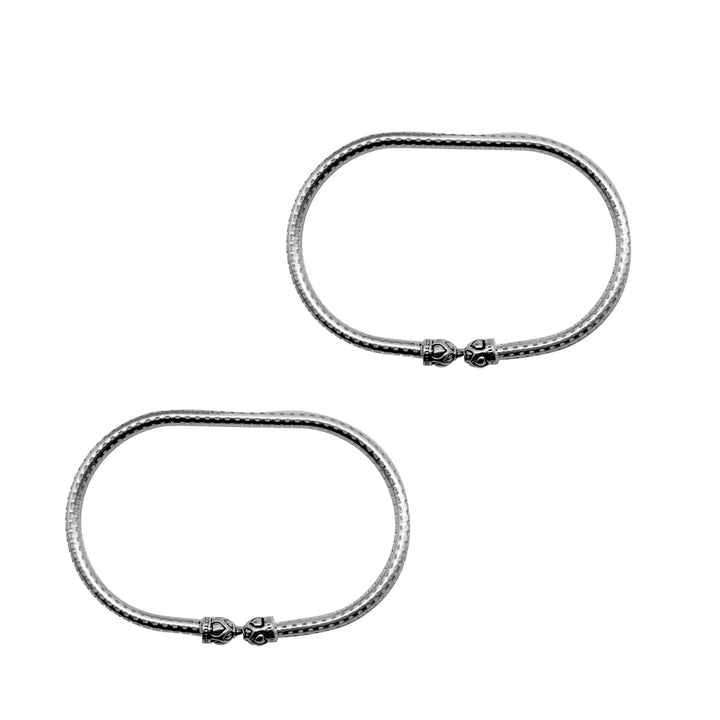 Nisha Silver Oxidized Anklets