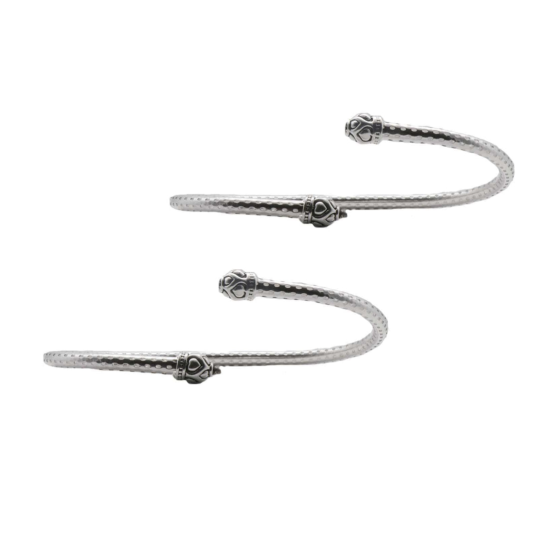 Nisha Silver Oxidized Anklets