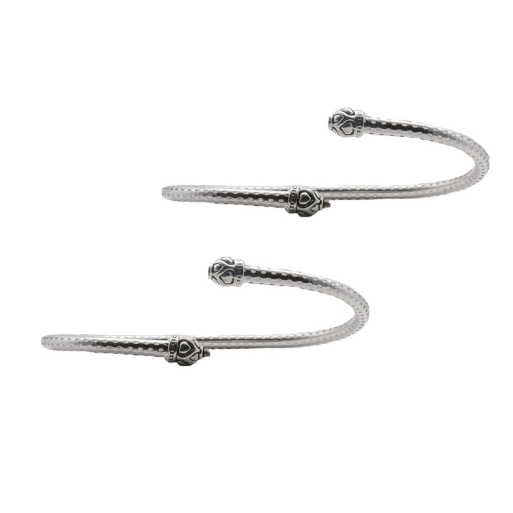 Nisha Silver Oxidized Anklets