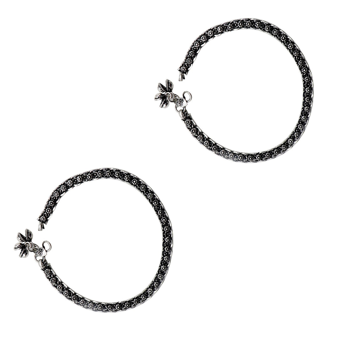 Gouri Metallic Ghungroo Silver Oxidized Jewelry Gift Set