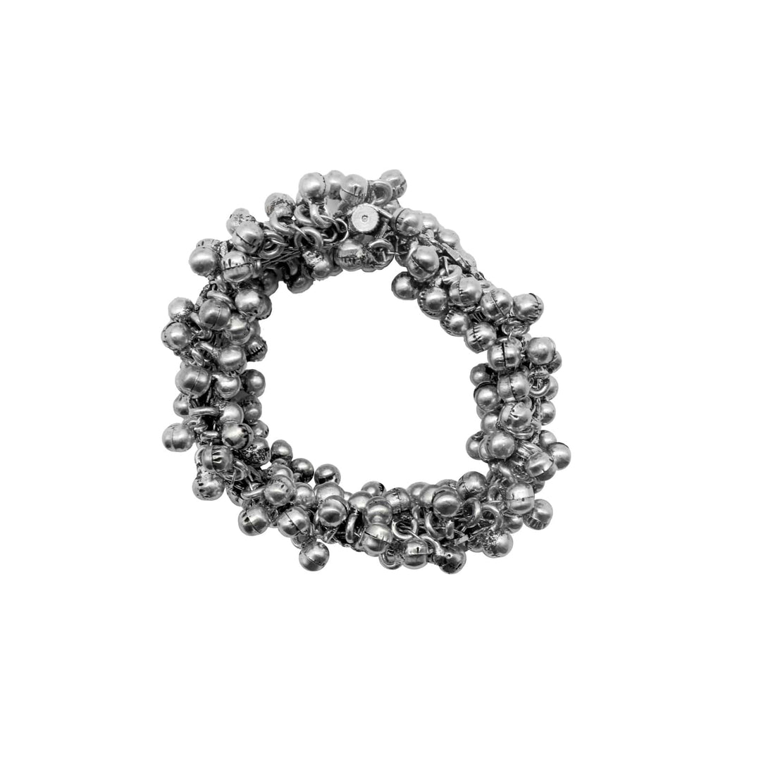 Geeta Rawa Work Silver Oxidized Ghungroo Bangle