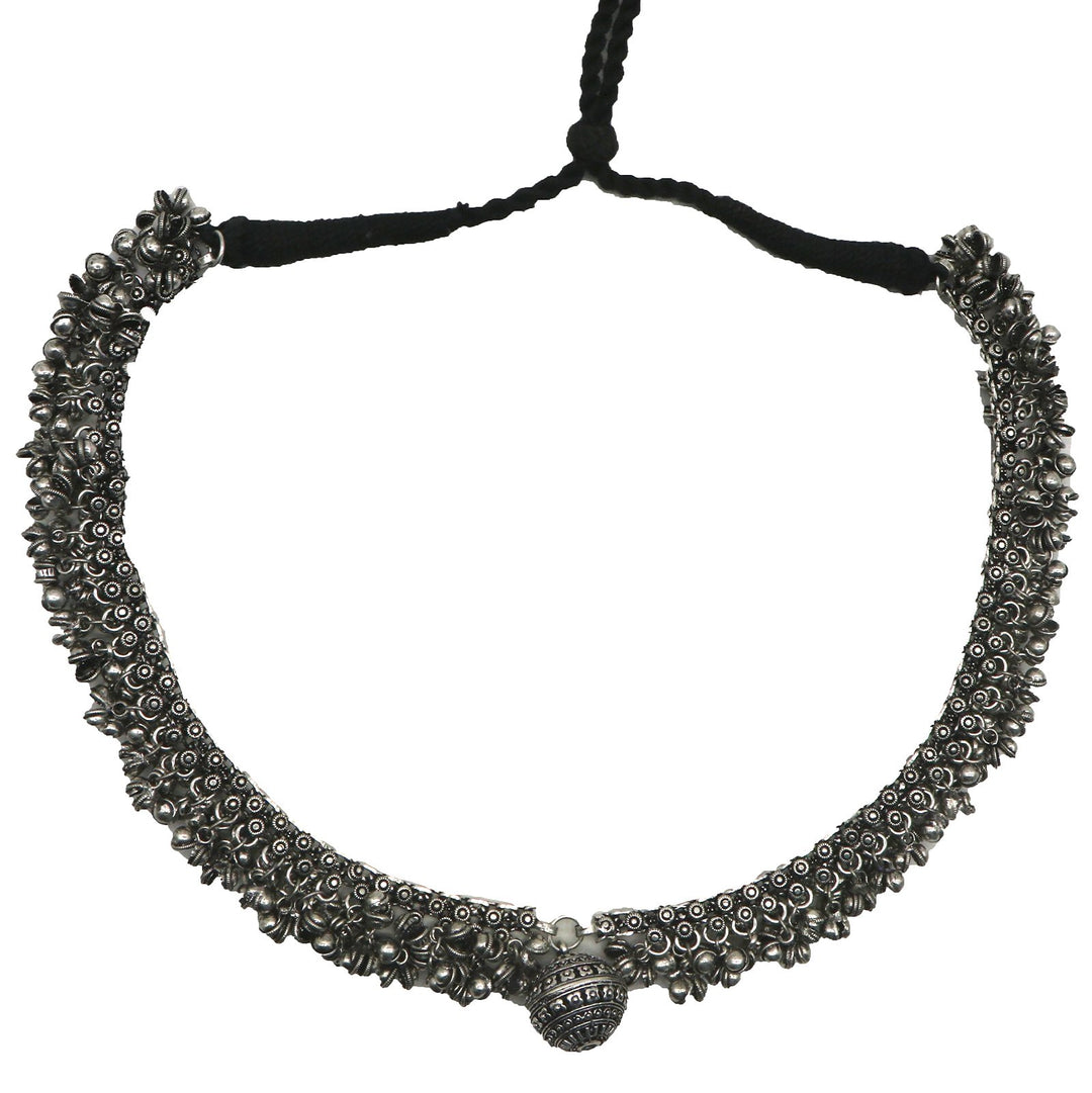 Teejh Oxidized Ghungroo Long Necklace