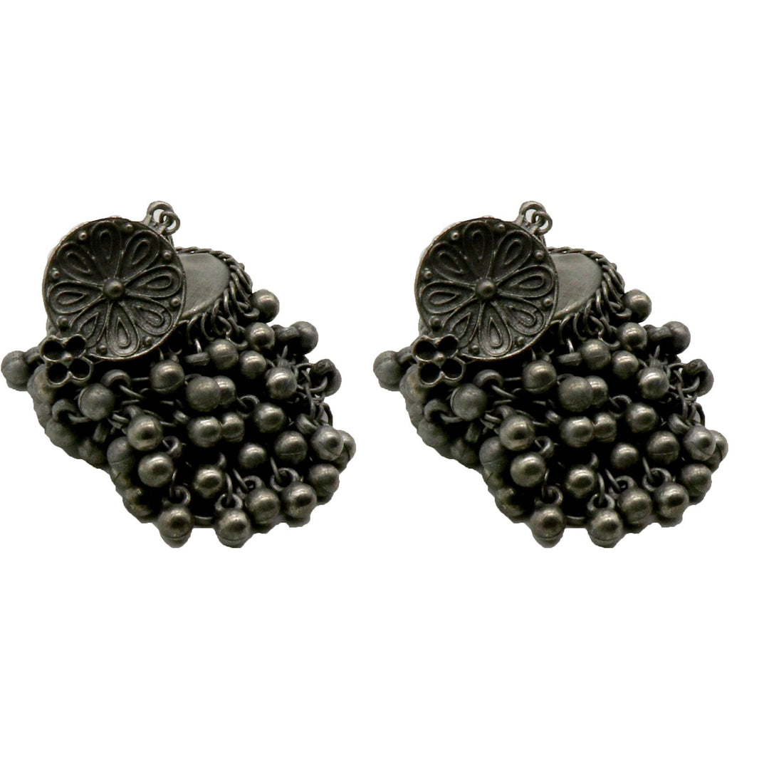 Teejh Saira Silver Oxidised  Earrings