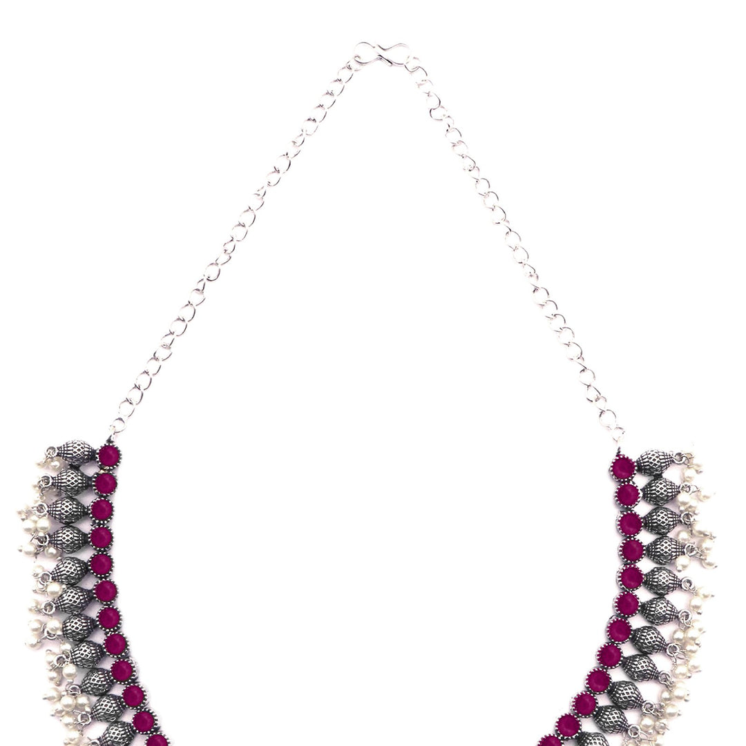 Teejh Mitali Rani Pink Stone Choker Necklace Set