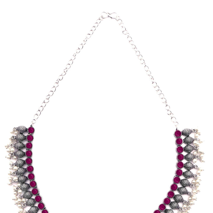 Teejh Mitali Rani Pink Stone Choker Necklace Set