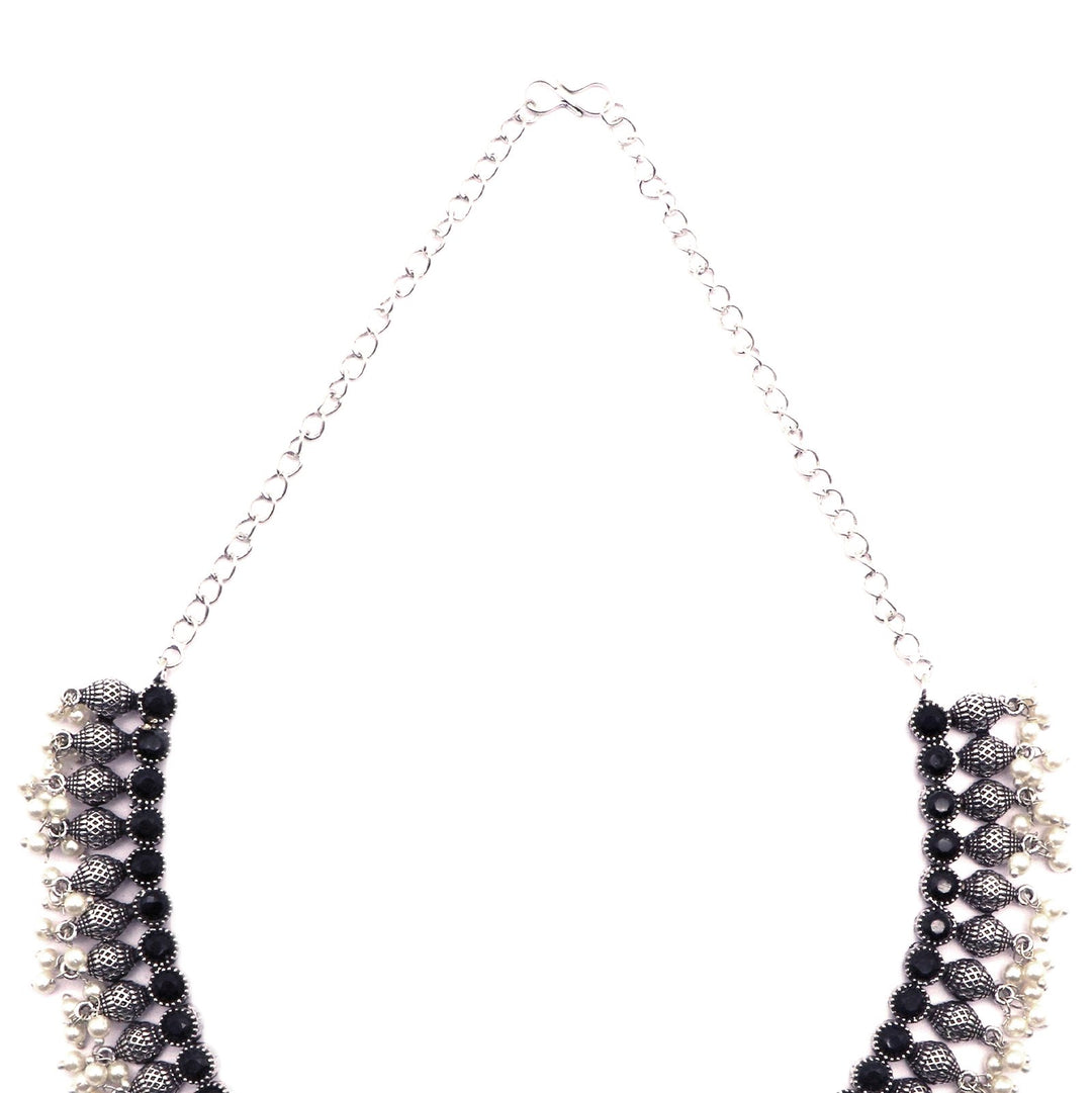 Teejh Pihu Black Stone Choker Necklace Set