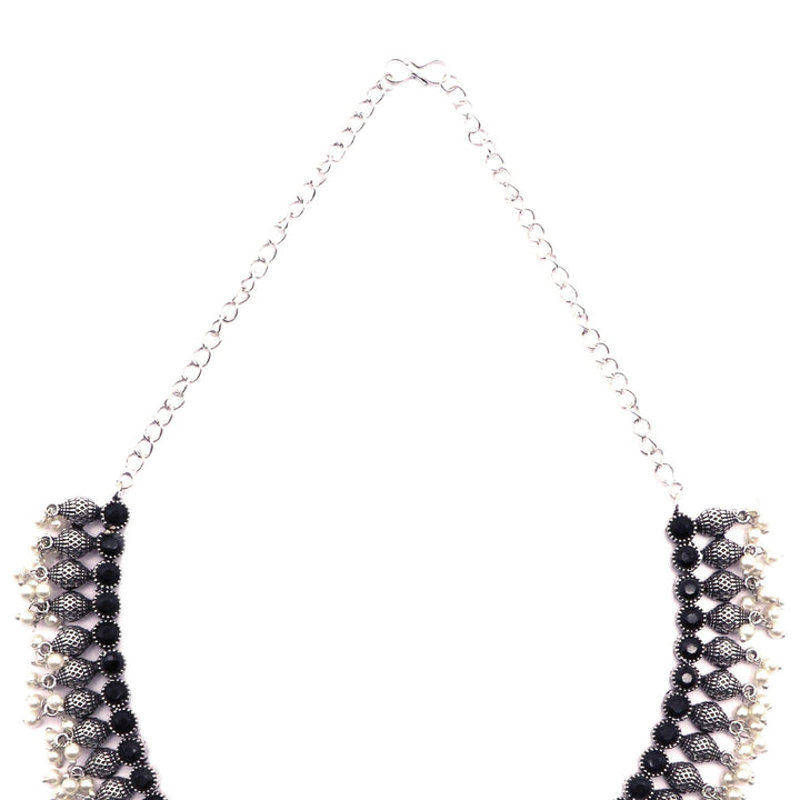 Teejh Pihu Black Stone Choker Necklace Set