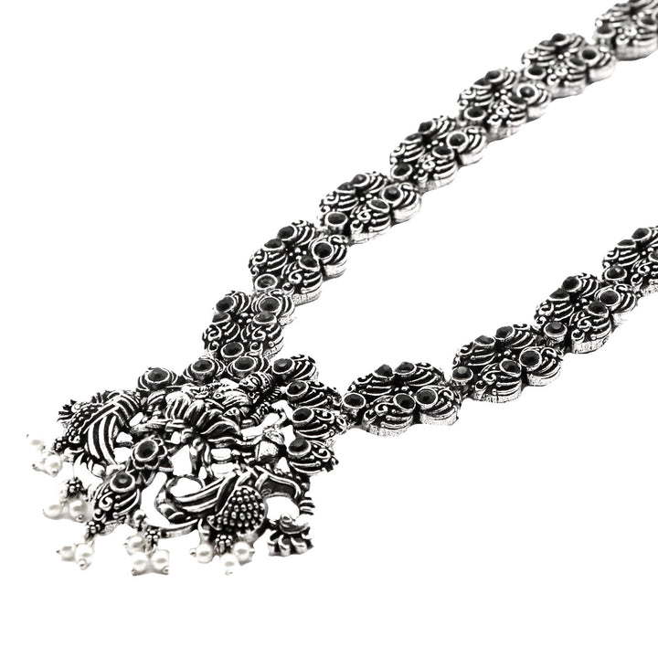 Teejh Odika Black Stone Temple Work Necklace Set