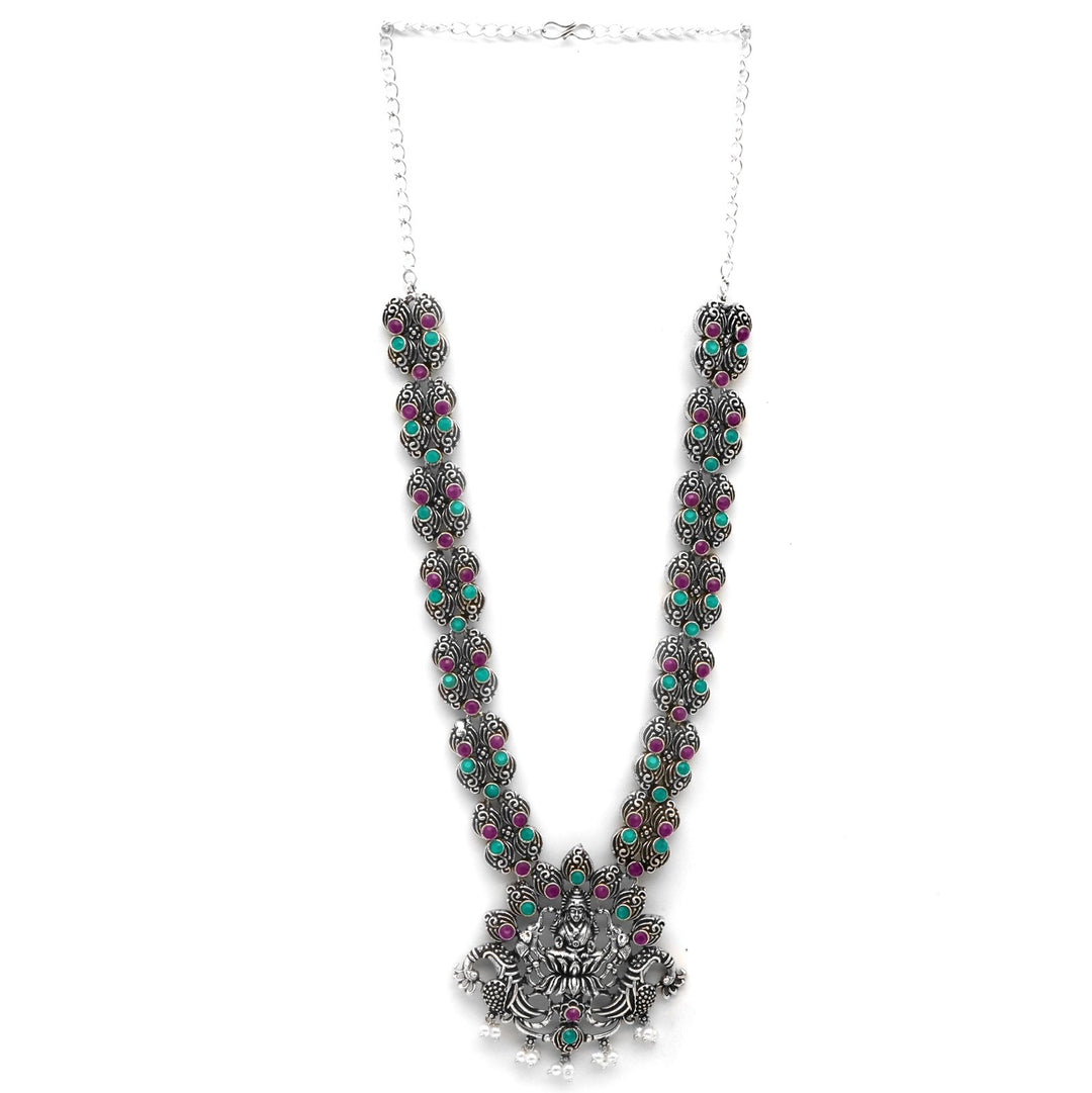 Teejh Ridhi Multi Colored Temple Work Necklace Set