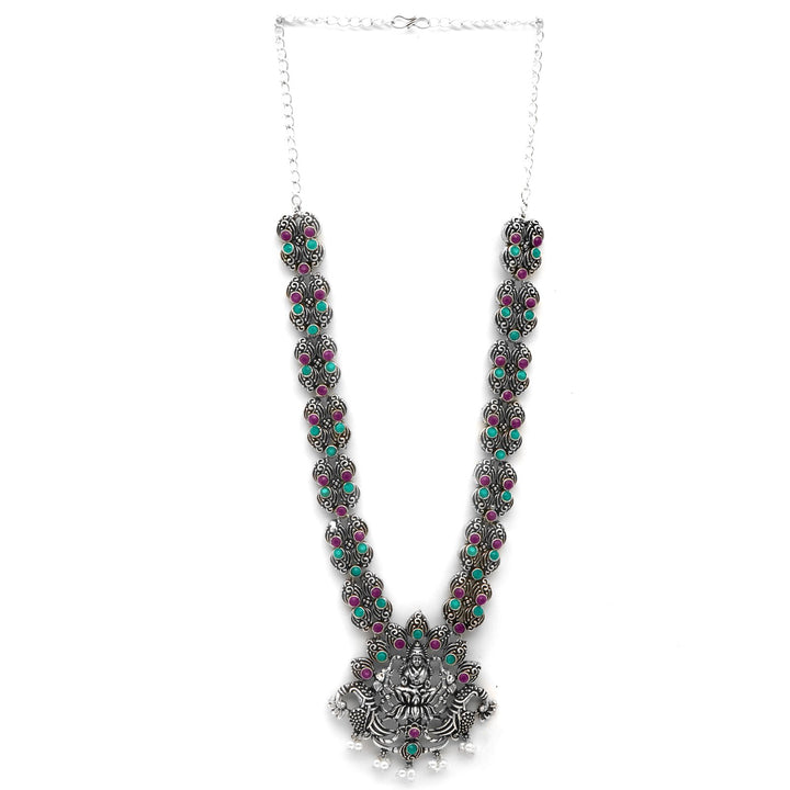 Teejh Ridhi Multi Colored Temple Work Necklace Set
