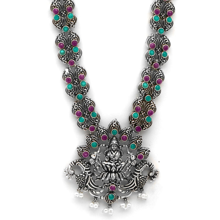 Teejh Ridhi Multi Colored Temple Work Necklace Set