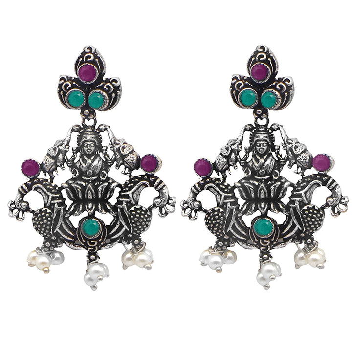 Teejh Ridhi Multi Colored Temple Work Necklace Set