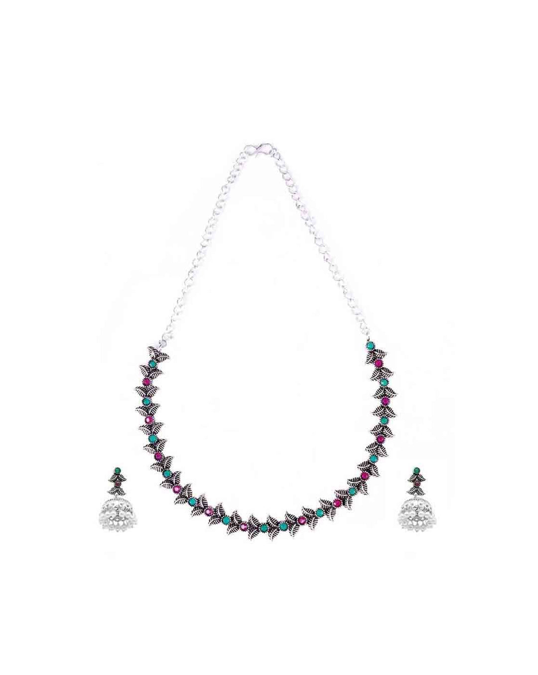 Teejh Margal Silver Oxidised Jewelry Gift Set