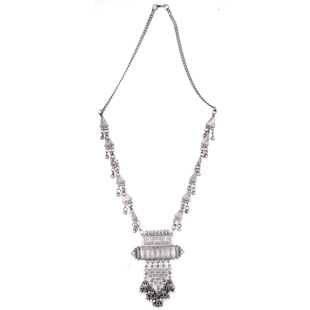 Teejh Rihana Ethnic Silver Oxidised Necklace Set