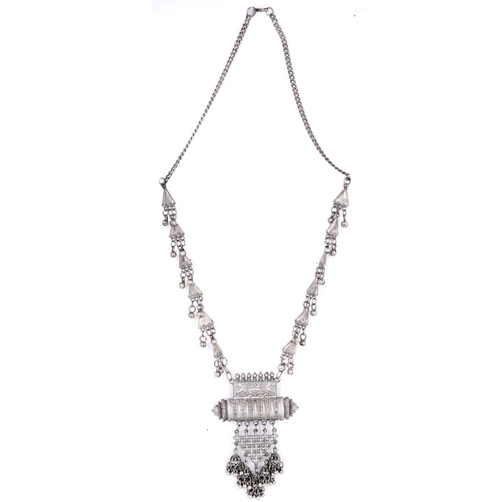 Teejh Rihana Ethnic Silver Oxidised Necklace Set