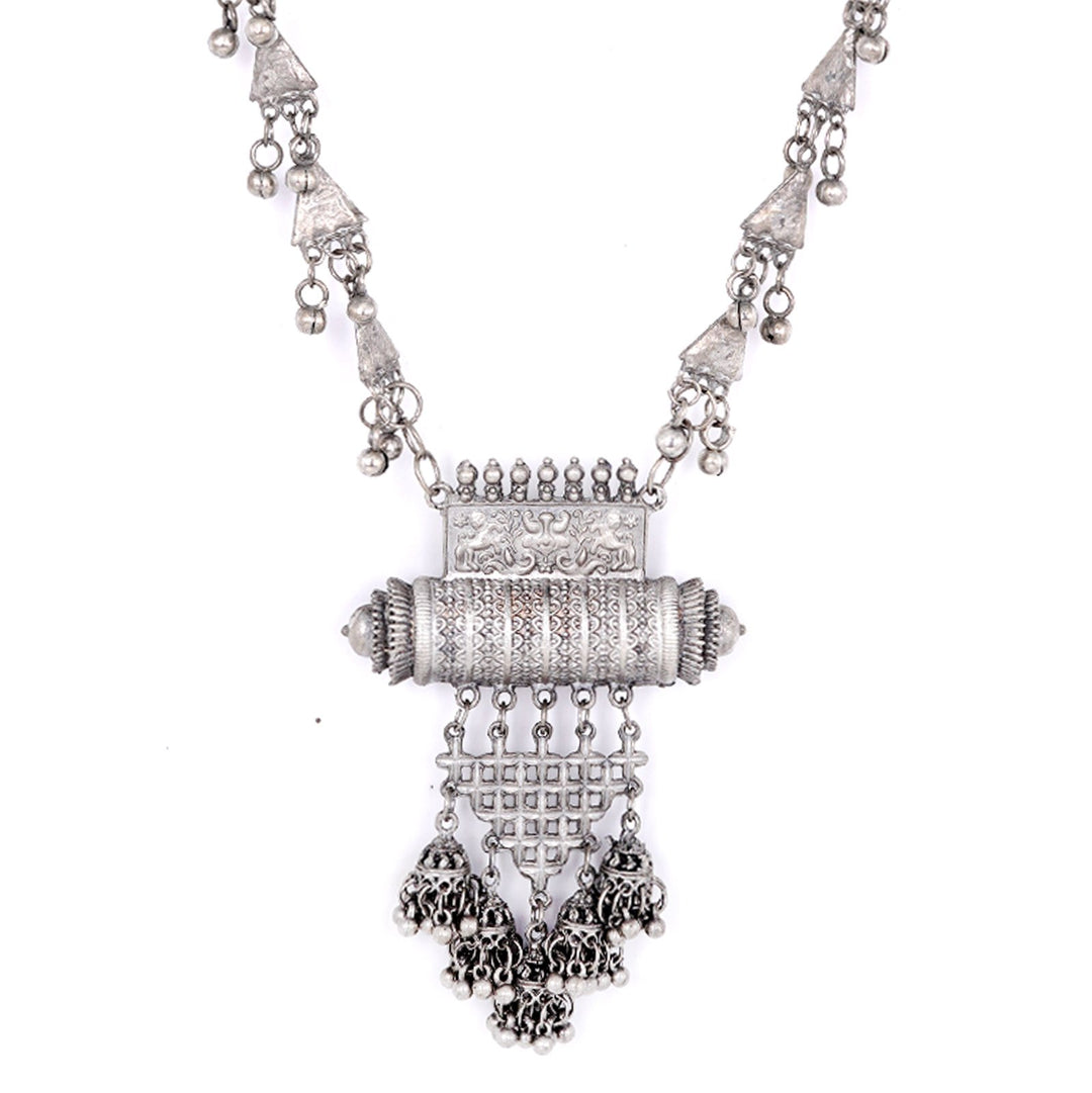 Teejh Rihana Ethnic Silver Oxidised Necklace Set