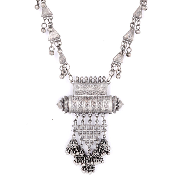 Teejh Rihana Ethnic Silver Oxidised Necklace Set