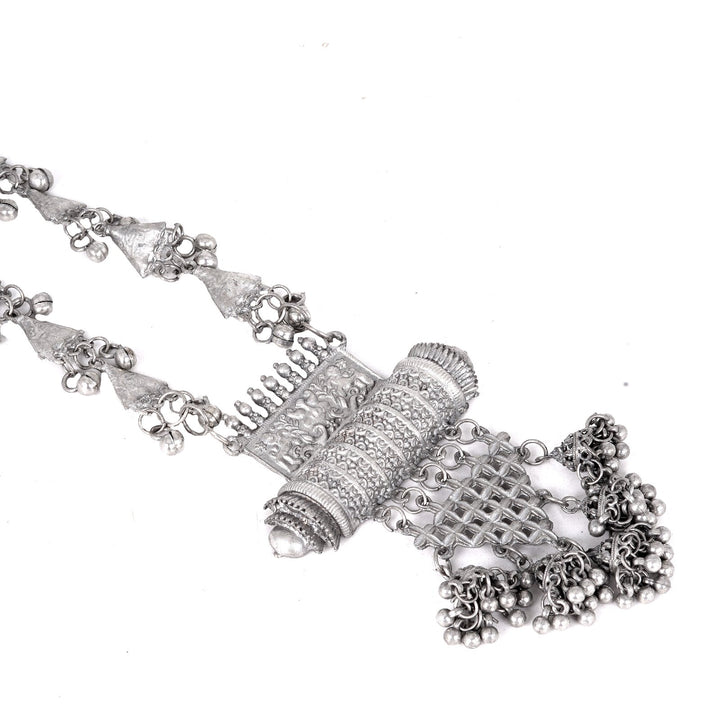 Teejh Rihana Ethnic Silver Oxidised Necklace Set