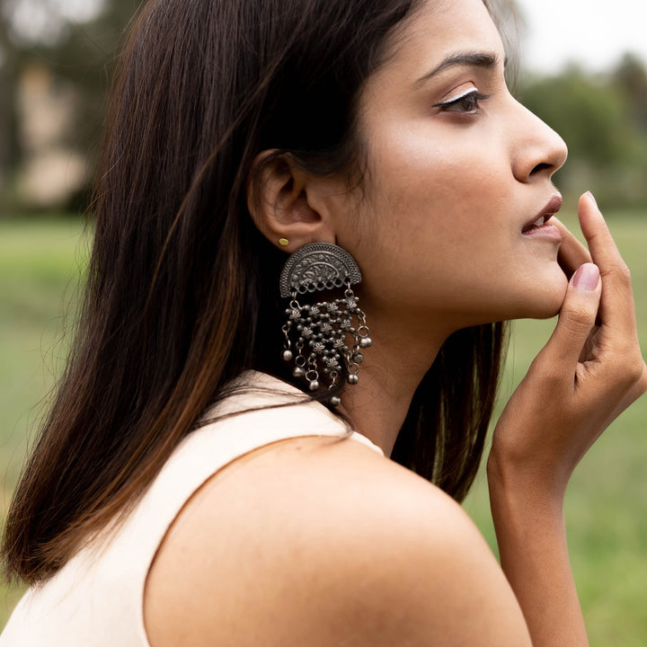 Teejh Arnika Antique Silver Polish Ghungroo EarTeejh Rings