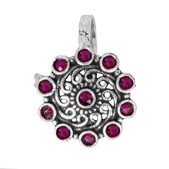 Teejh Soumya Red Stone Nose Pin